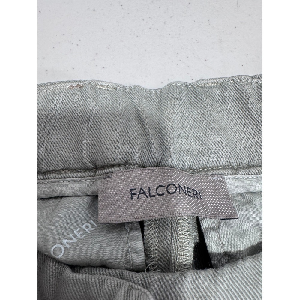 Falconeri Women Sage Green Cotton Linen Wide Leg Pleated Pants Size Small - Picture 4 of 9
